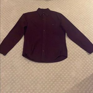 J Crew Maroon Long Sleeve Button Down in Size S